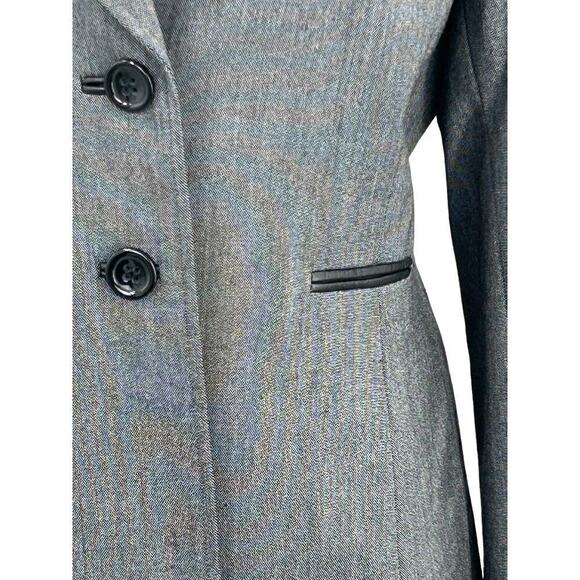 Tahari Arthur S Levine Gray Black Jacket Size 8 Petite Women Lined Blazer - Picture 15 of 16